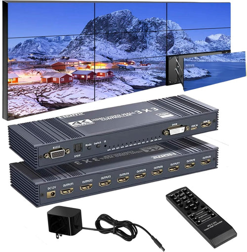 4K 3x3 HDMI/DVI/USB-C Video Wall Controller