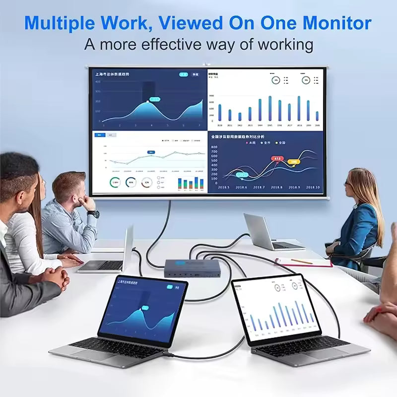 4K 4x1 HDMI Multi-Viewer Seamless Switcher, 4 In 1 Out HDMI Quad Screen Splitter with SPDIF Optical + 3.5mm Audio Extraction, Multi-Mode Split Display for Security, Gaming, Live Stream