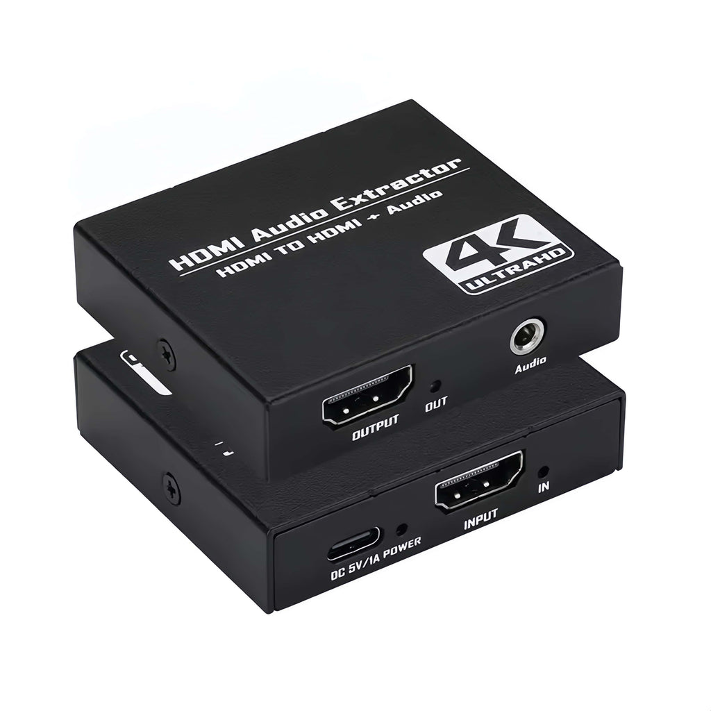 4K HDMI Audio Extractor, HDMI to HDMI + 3.5mm Stereo Audio Converter, 4K@60Hz HDMI Audio Splitter for PS5, Xbox, Fire Stick, Monitor, TV