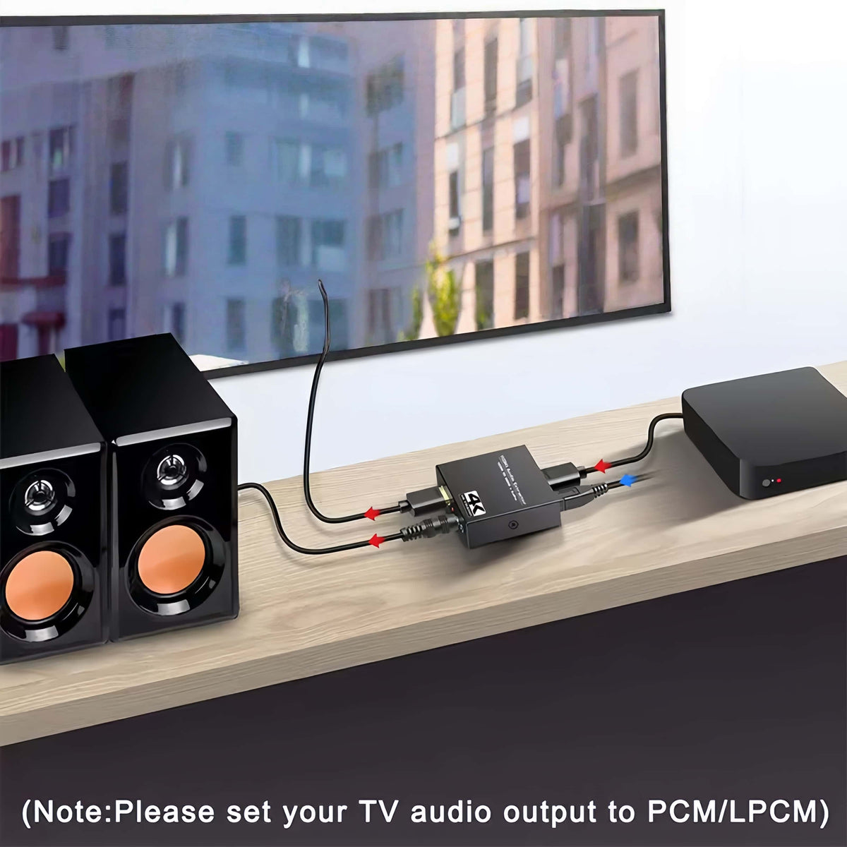 4K HDMI Audio Extractor, HDMI to HDMI + 3.5mm Stereo Audio Converter, 4K@60Hz HDMI Audio Splitter for PS5, Xbox, Fire Stick, Monitor, TV