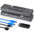 8K Displayport KVM Switcher for 2 Monitors 2 Computers 4K@120Hz DP KVM Switch Dual Monitor for 2 PC Sharing 2 Monitor of 1 Set Keyboard Mouse and USB Device with IR Controller