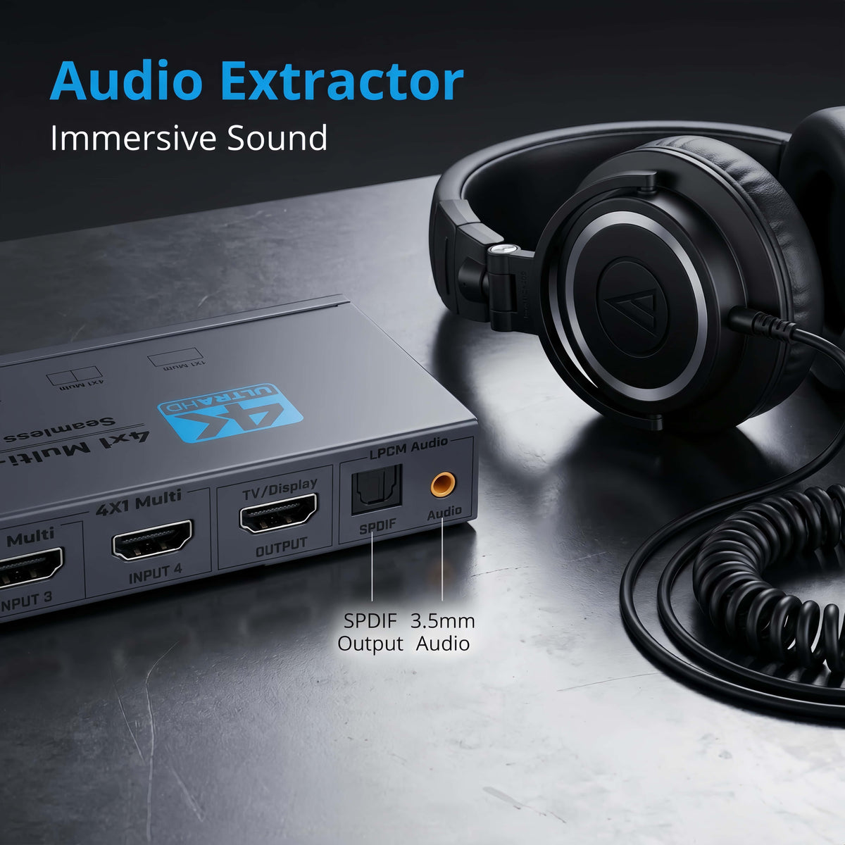 
HDMI Multiviewer Switch 4x1 with Audio Extractor