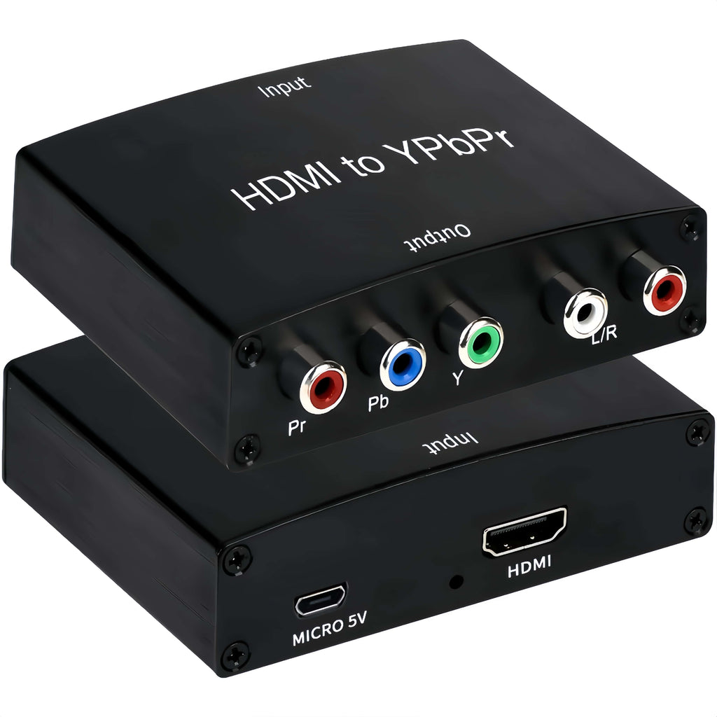 HDMI to YPbPr Component Converter 1080P 60Hz, HDMI to 5RCA RGB YPbPr + R/L Stereo Audio Adapter for HDMI Source to Old Component TV Projector