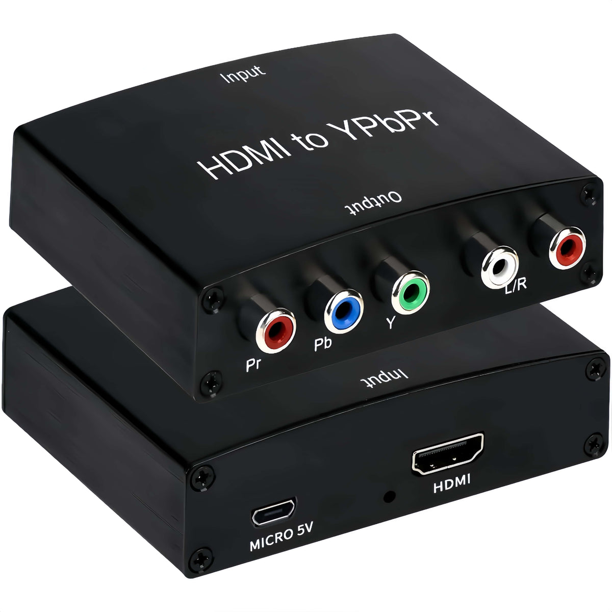 HDMI to YPbPr Component Converter 1080P 60Hz, HDMI to 5RCA RGB YPbPr + R/L Stereo Audio Adapter for HDMI Source to Old Component TV Projector