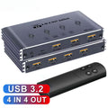 KVM USB C Switch with Controller 4 Computers Share 4 10Gbps USB 3.2 Gen 2 USB Switcher Selector for PC Laptop Keyboard
