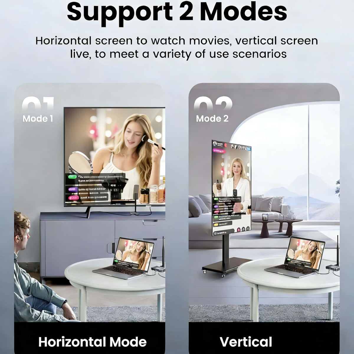 Wireless HDMI Transmitter and Receiver, 5.8GHz Wireless HDMI Extender Kit with Loop Out Support 590Ft/180m Up to 1080P@60hz Video Resolution, Support laptops, PCs, DVD, Digital Video Cameras etc