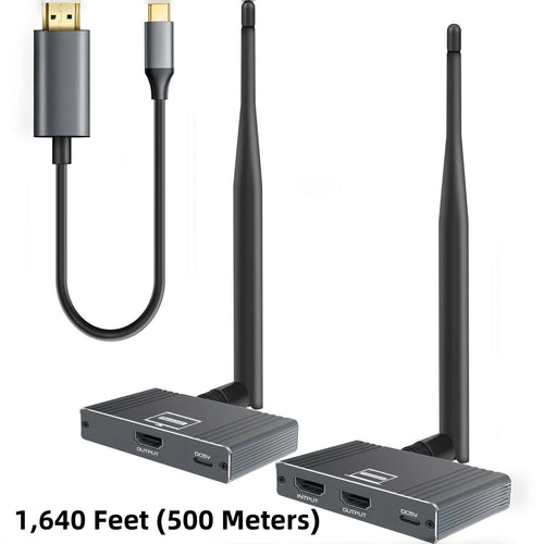 Wireless HDMI Transmitter and Receiver, 5.8GHz Wireless HDMI Extender Kit with Loop Out Support 590Ft/180m Up to 1080P@60hz Video Resolution, Support laptops, PCs, DVD, Digital Video Cameras etc
