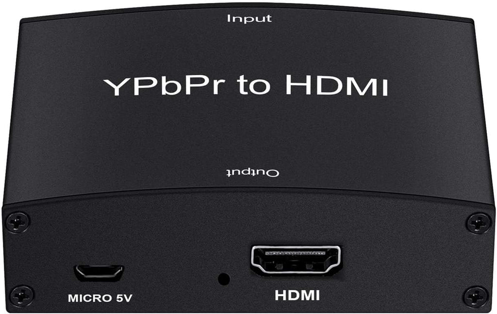 YPbPr Component to HDMI Converter 1080P@60Hz, 5RCA RGB YPbPr + R/L Analog Stereo Audio to HDMI Adapter for Old Component Source to Modern HDMI TV Monitor Projector