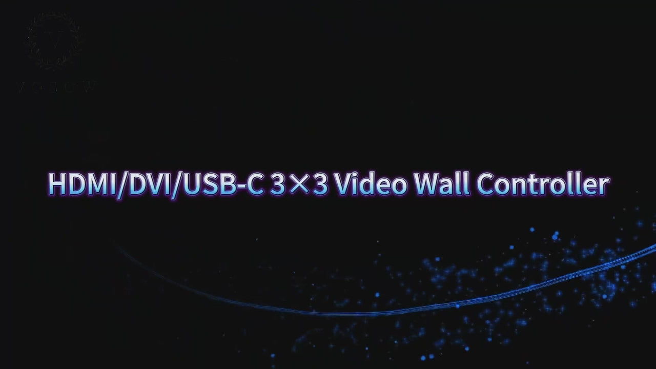 4K 3x3 HDMI/DVI/USB-C Video Wall Controller